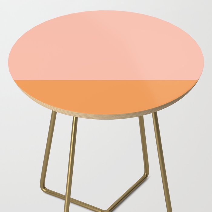 Pink Blush and Light Orange Minimalist Color Block Pattern Side Table Gallery Image 2