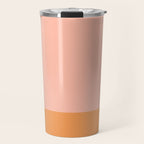 Pink Blush and Light Orange Minimalist Color Block Pattern Travel Mug Gallery Image 1