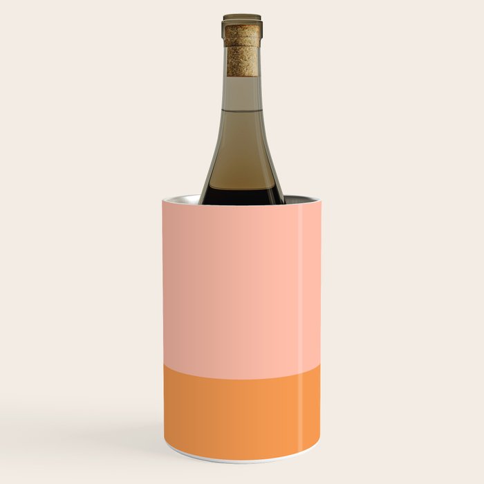 Pink Blush and Light Orange Minimalist Color Block Pattern Wine Chiller Gallery Image 3
