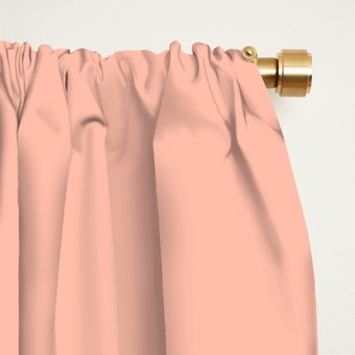 Pink Blush and Light Orange Minimalist Color Block Pattern Window Curtain Gallery Image 2
