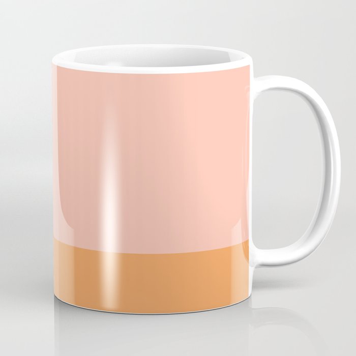 Pink Blush and Light Orange Minimalist Color Block Pattern Coffee Mug Gallery Image 1