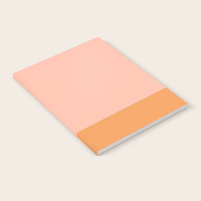 Pink Blush and Light Orange Minimalist Color Block Pattern Notebook Gallery Image 1