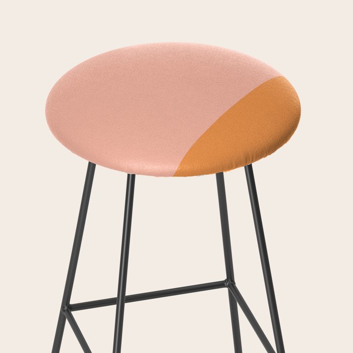 Pink Blush and Light Orange Minimalist Color Block Pattern Stool Gallery Image 2