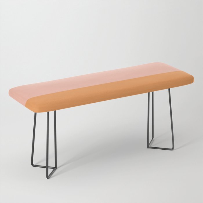 Pink Blush and Light Orange Minimalist Color Block Pattern Bench Gallery Image 1