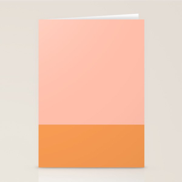 Pink Blush and Light Orange Minimalist Color Block Pattern Stationery Card Gallery Image 2