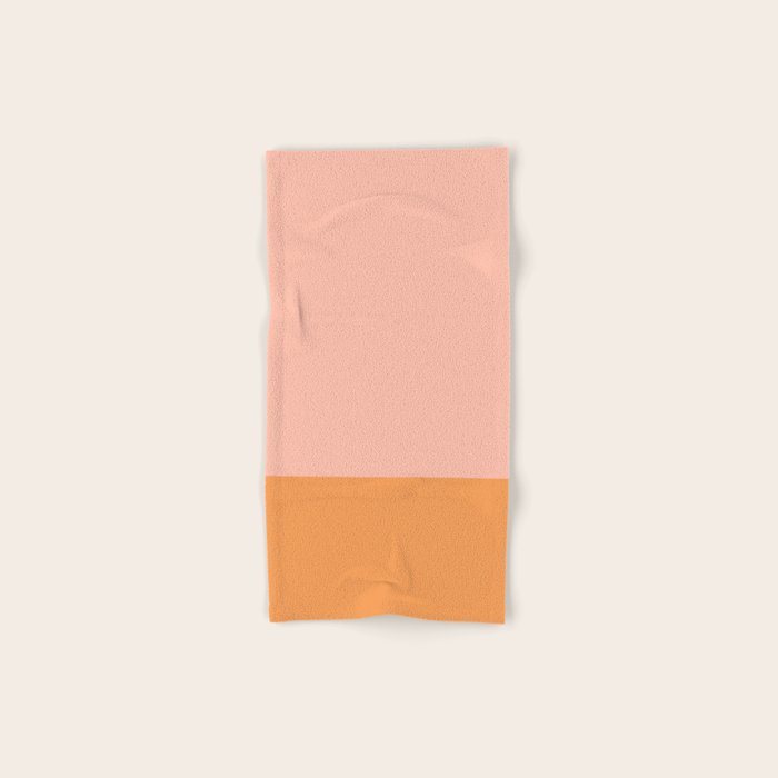 Pink Blush and Light Orange Minimalist Color Block Pattern Bath Towel Gallery Image 1