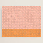 Pink Blush and Light Orange Minimalist Color Block Pattern Jigsaw Puzzle Gallery Image 1