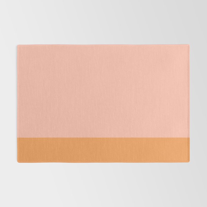Pink Blush and Light Orange Minimalist Color Block Pattern Rug Gallery Image 2