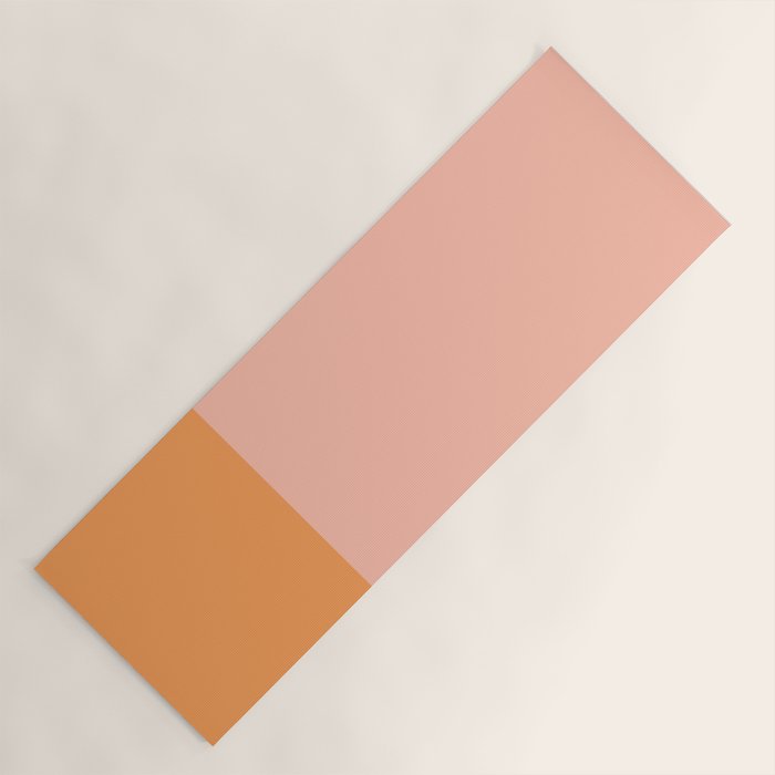 Pink Blush and Light Orange Minimalist Color Block Pattern Yoga Mat Gallery Image 1