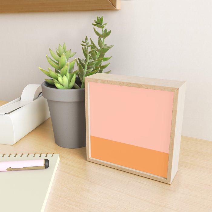 Pink Blush and Light Orange Minimalist Color Block Pattern Mini Art Print Gallery Image 2