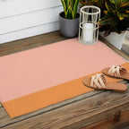 Pink Blush and Light Orange Minimalist Color Block Pattern Outdoor Rug Gallery Image 2
