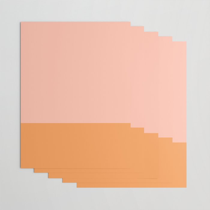 Pink Blush and Light Orange Minimalist Color Block Pattern Wrapping Paper Gallery Image 3