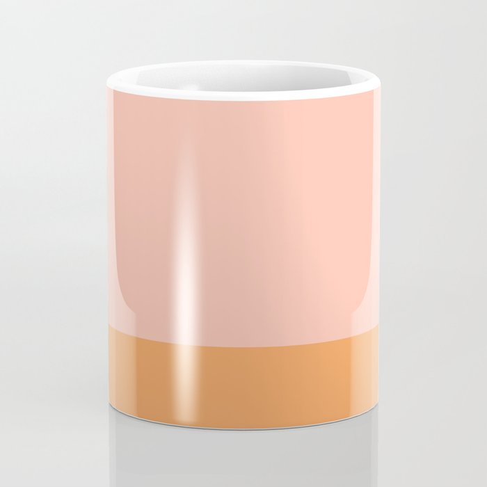 Pink Blush and Light Orange Minimalist Color Block Pattern Coffee Mug Gallery Image 4