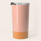 Pink Blush and Light Orange Minimalist Color Block Pattern Travel Mug Gallery Image 3