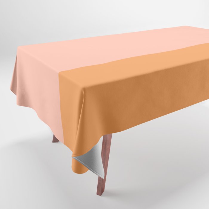 Pink Blush and Light Orange Minimalist Color Block Pattern Tablecloth Gallery Image 1