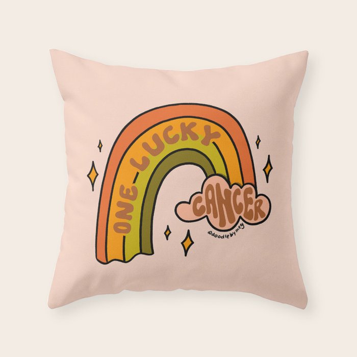 One Lucky Cancer Throw Pillow Gallery Image 6