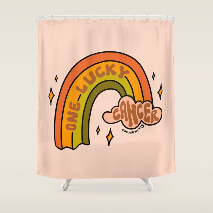 One Lucky Cancer Shower Curtain Gallery Image 1