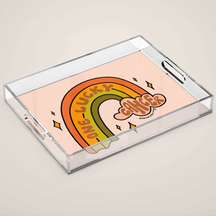 One Lucky Cancer Acrylic Tray Gallery Image 1