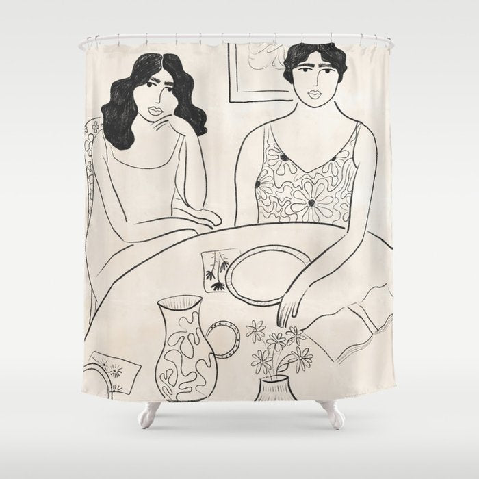 Breakfast in the 70s Shower Curtain Gallery Image 1