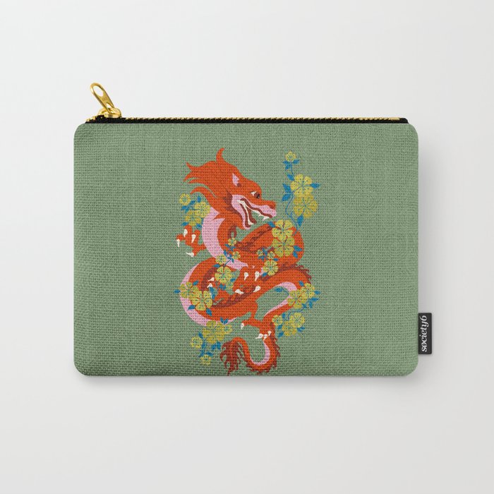 Dragon Dance Among the Blossoms Carry All Pouch Gallery Image 1