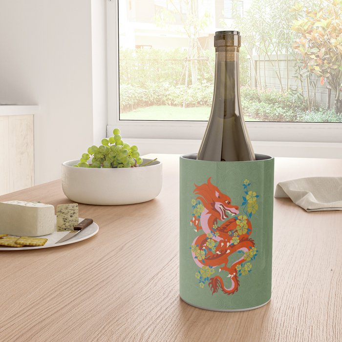 Dragon Dance Among the Blossoms Wine Chiller Gallery Image 4