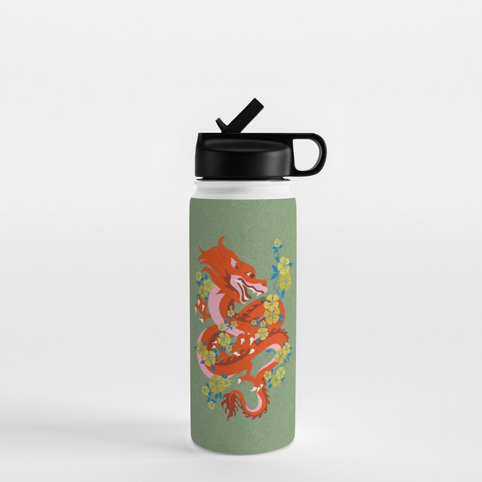 Dragon Dance Among the Blossoms Water Bottle Gallery Image 1
