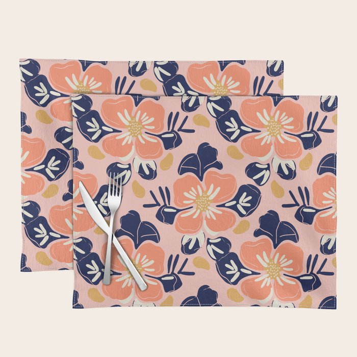 Vintage floral nature art pattern Placemat Gallery Image 1
