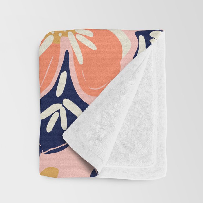 Vintage floral nature art pattern Throw Blanket Gallery Image 3