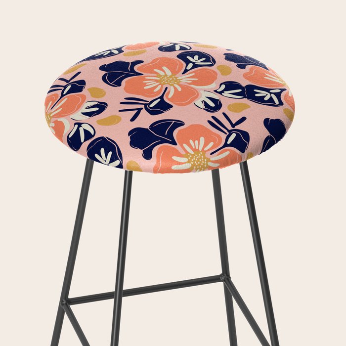 Vintage floral nature art pattern Stool Gallery Image 2