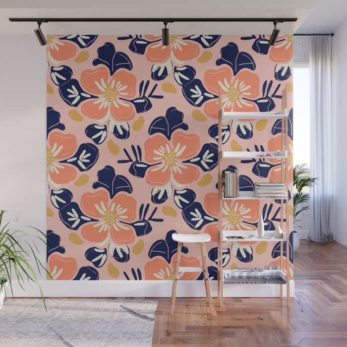 Vintage floral nature art pattern Wall Mural Gallery Image 1