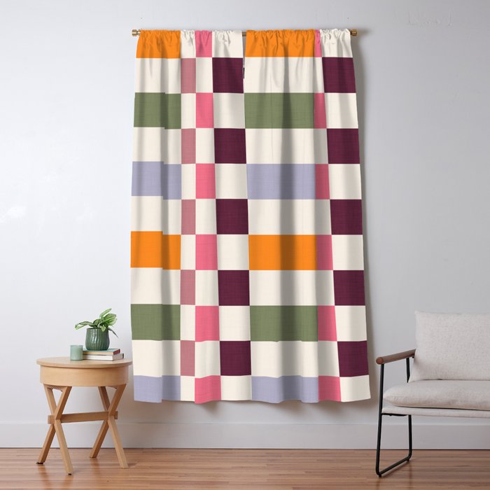 Checker Grid - eclectic Window Curtain Gallery Image 5
