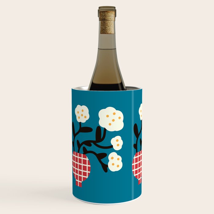 Modern Minimalist Cotton Flowers Wine Chiller Gallery Image 2