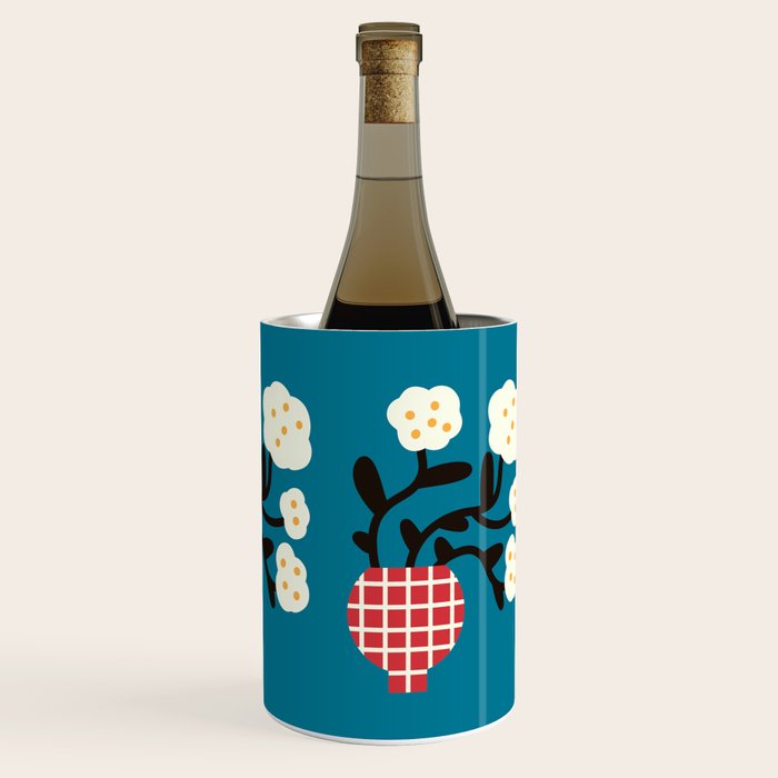 Modern Minimalist Cotton Flowers Wine Chiller Gallery Image 3