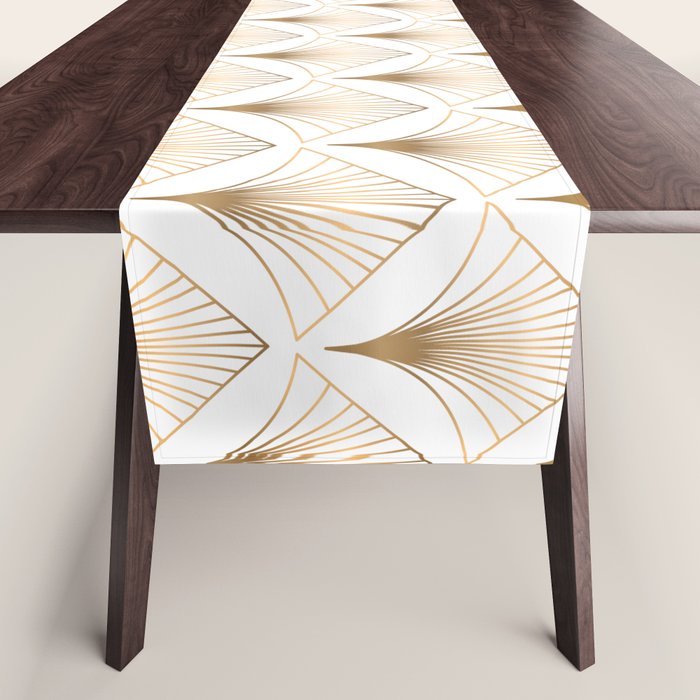 Art Deco Geometric Gold Pattern  Table Runner Gallery Image 1
