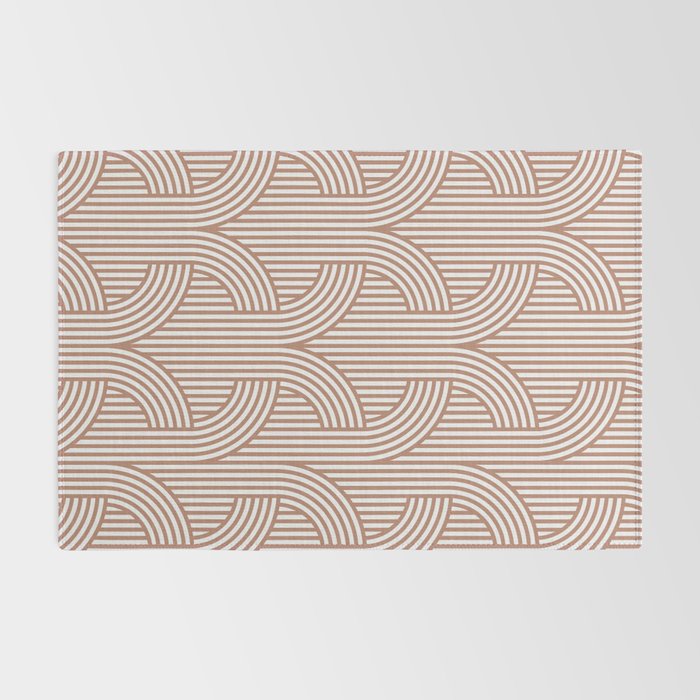 Terracotta retro lines Rug Gallery Image 2