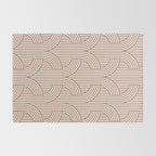 Terracotta retro lines Rug Gallery Image 2