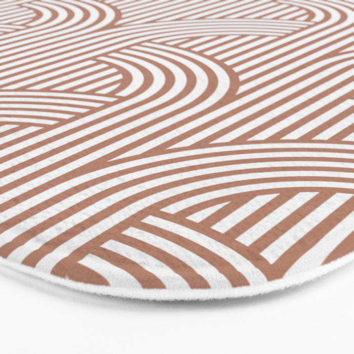 Terracotta retro lines Bath Mat Gallery Image 3