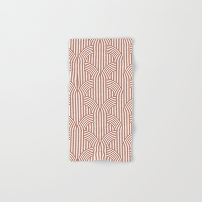 Terracotta retro lines Bath Towel Gallery Image 1