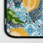 Juicy Lemons on Blue Moroccan Tiles Laptop Sleeve Gallery Image 3