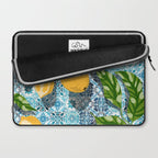 Juicy Lemons on Blue Moroccan Tiles Laptop Sleeve Gallery Image 2