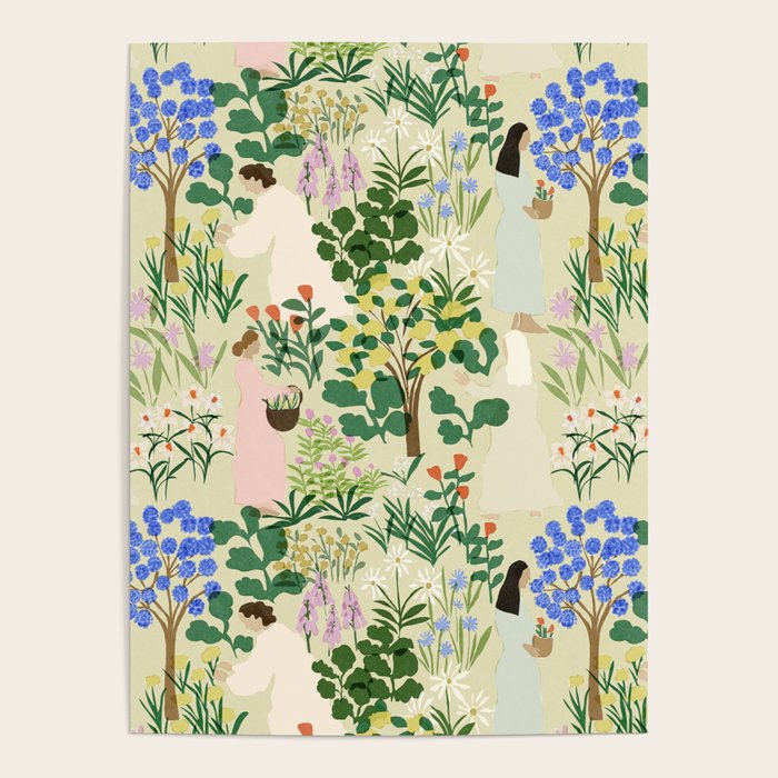 Ladies working in the garden (BEIGE) Poster Gallery Image 4