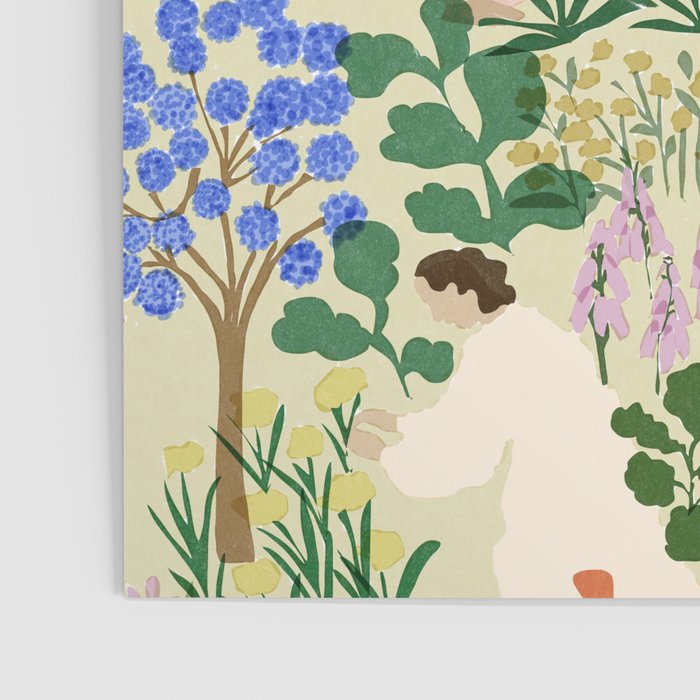 Ladies working in the garden (BEIGE) Poster Gallery Image 3