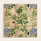 Ladies working in the garden (BEIGE) Wood Wall Art Gallery Image 1
