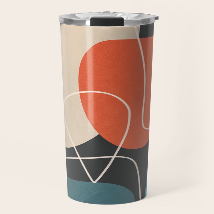 Minimal Colorful Abstract Shapes 12 Travel Mug Gallery Image 1