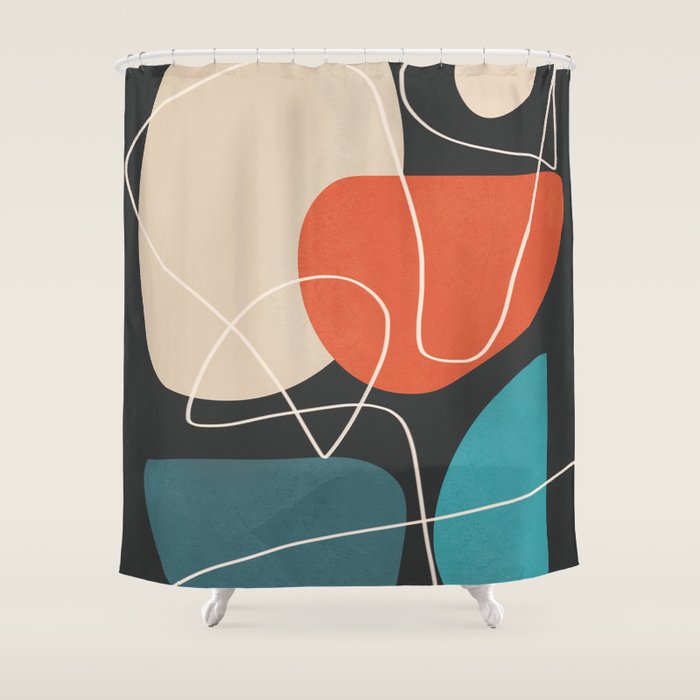 Minimal Colorful Abstract Shapes 12 Shower Curtain Gallery Image 1
