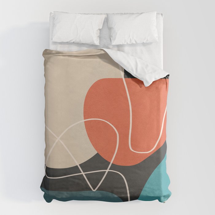 Minimal Colorful Abstract Shapes 12 Duvet Cover Gallery Image 6