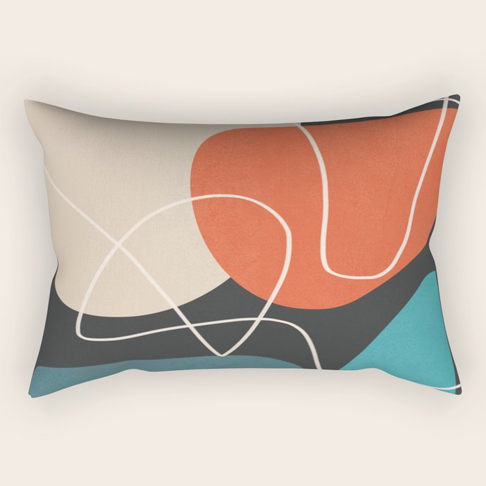 Minimal Colorful Abstract Shapes 12 Rectangular Pillow Gallery Image 2