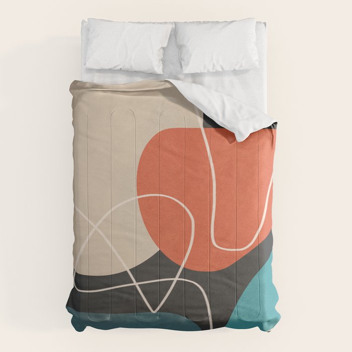 Minimal Colorful Abstract Shapes 12 Comforter Gallery Image 1
