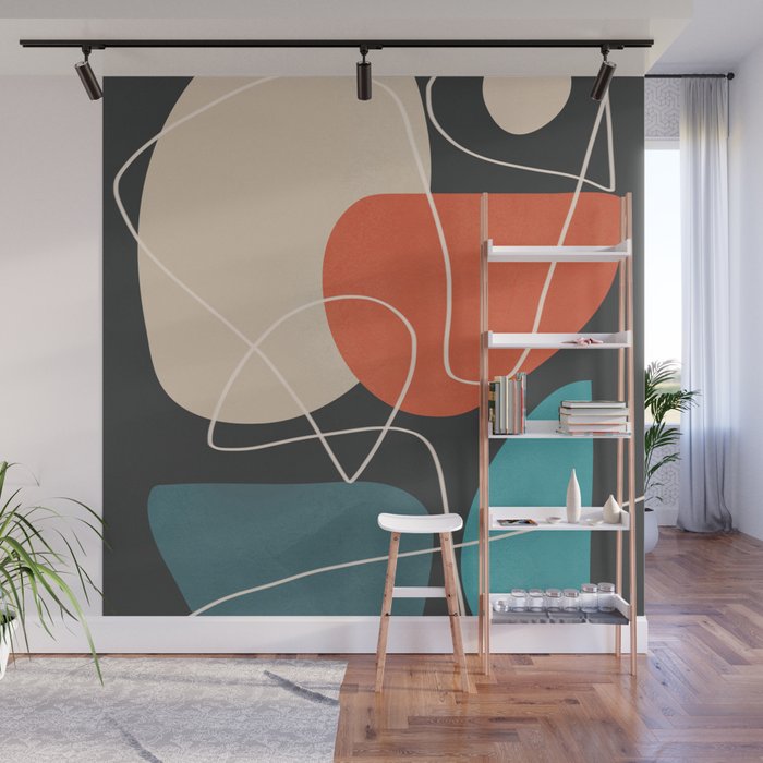 Minimal Colorful Abstract Shapes 12 Wall Mural Gallery Image 1