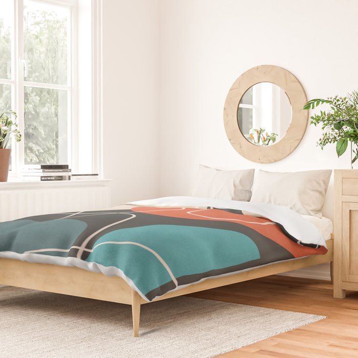 Minimal Colorful Abstract Shapes 12 Duvet Cover Gallery Image 2